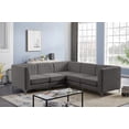 thumbnail image 3 of Meridian Furniture Alina Sectionnel Modulaire en Velours Gris, 3 of 18