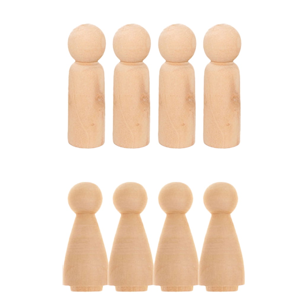 unfinished wooden peg dolls