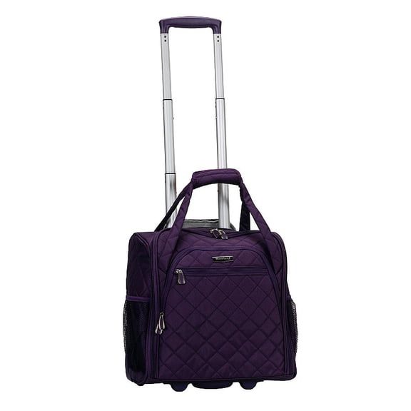 ROCKLAND MELROSE UPRIGHT WHEELED UNDERSEATER CARRY-ON LUGGAGE 16-INCH - PURPLE