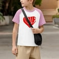 thumbnail image 5 of Annhoo Boys Girls Valentines Day Shirt Cute Round Neck Block Color Short Sleeve Print Tops Trendy Comfortable Clothes, 5 of 8