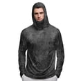 thumbnail image 5 of Havenx Uv Protection Shirts for Men Texture Print Long Sleeve Rapid Dry Hoodies with Mask Hooded Upf 50+ Hoodie Shirt Fishing Casual Summer Lightweight Hiking Blouses,Gray L, 5 of 5