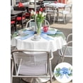 thumbnail image 6 of Outdoor Tablecloth with Umbrella Hole Zipper Hydrangea Spring Round Tablecloth 54" Waterproof Outside Table Cloth Idyllic Flower Floral Bow Plant Leaf Patio Table Cover Tablecloths for Picnic Party, 6 of 8
