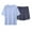 Blue, variant on yillto Womens Cotton Pajamas Sets 2 Piece Loose Short Sleeve Top and Loungewear Shorts with Pockets