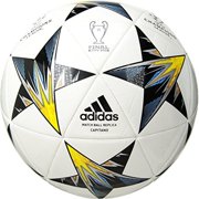 Adidas Champions League Finale Kiev Capitano Soccer Ball, White/Yellow/Blue, Size 5