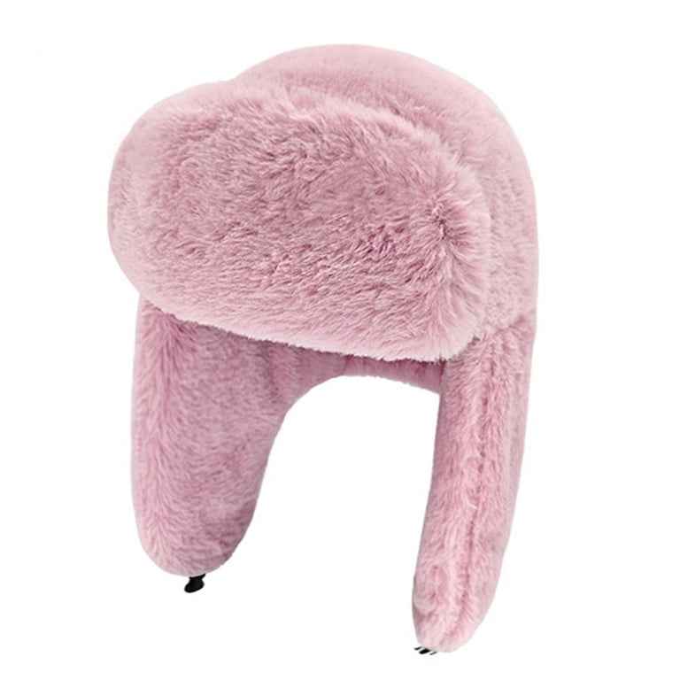 Mad Bomber Rabbit Fur Trapper Hat Hot Pink Winter Ear Flap—Size Large Mad Bomber Men main image 2