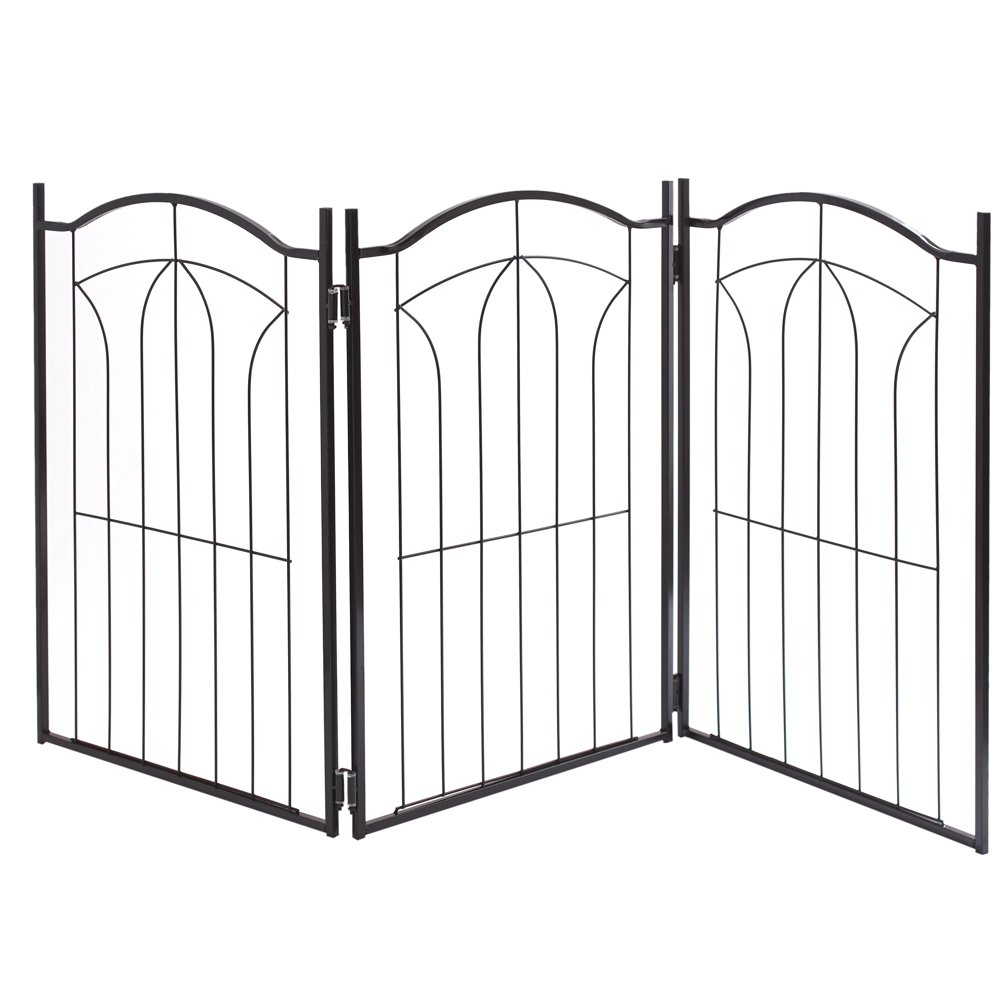 Indoor/Outdoor Metal Arch Design 3 Section Pet Gate