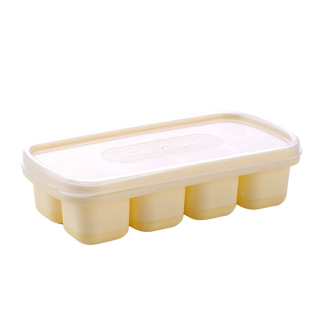 Molde de Bandeja de Cubitos de Hielo Bewildely Apilable 30ml con Tapa de Plástico Reutilizable