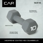 CAP Barbell 5lb Neoprene Dipped Dumbbell, Purple, Single