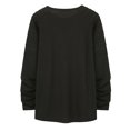 thumbnail image 4 of SMihono Trendy Mens New Shirt Long Sleeve Tee Tops Summer Cozy Clothes Solid Color Loose Shirt Classic Staple Shirts for Men Crew Neck Workout Pullover Casual Tops Black 10, 4 of 7