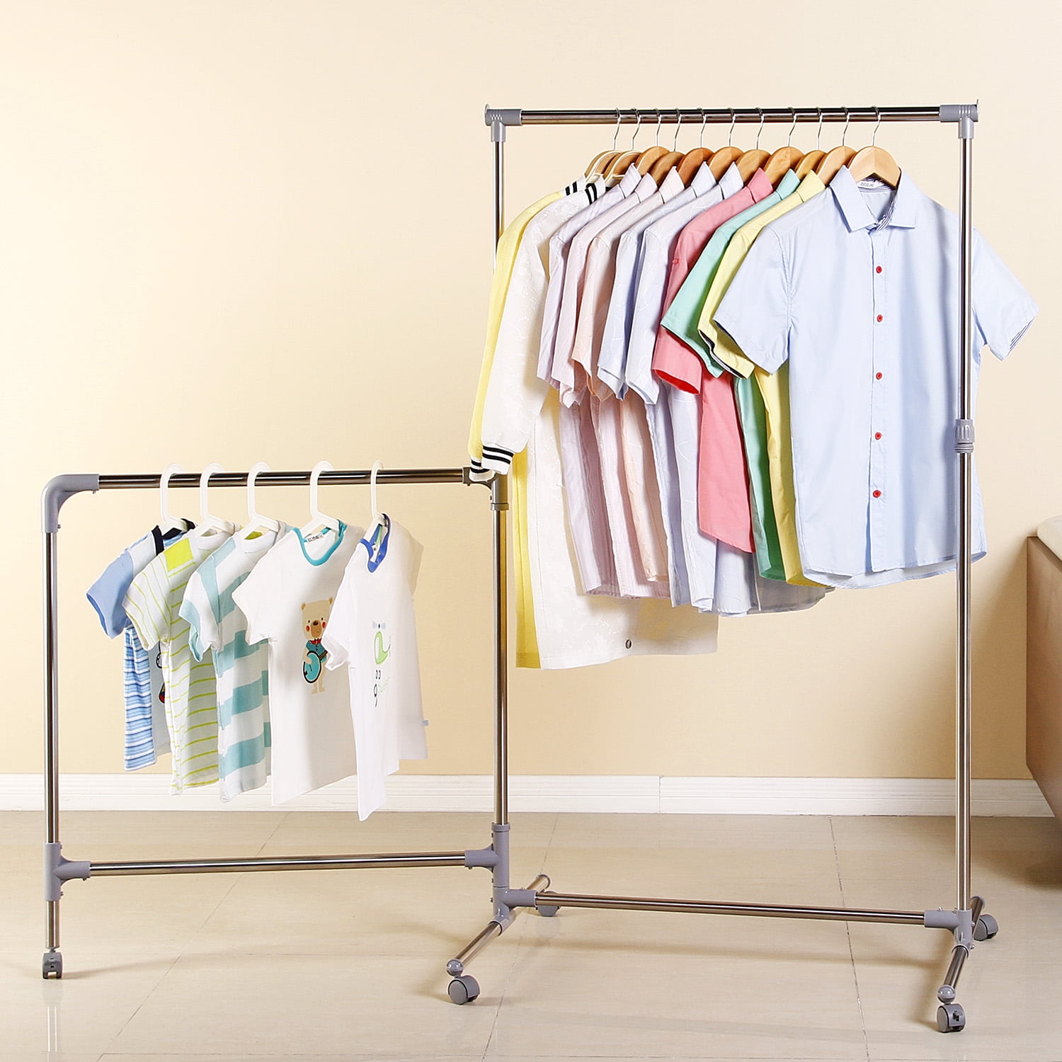 Ollieroo Stainless Steel Foldable Clothes Displaying Rack Height ...