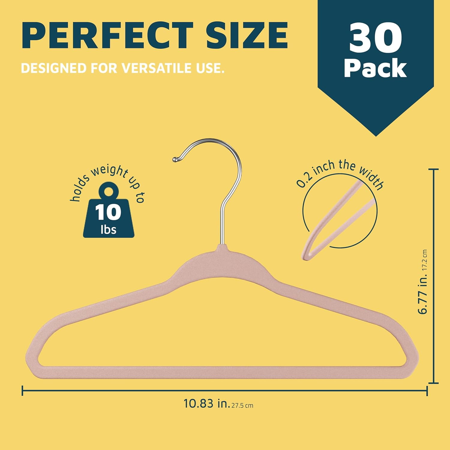 Lifemaster Velvet Kids Hangers, 30-Pack Non-Slip Baby & Toddler Clothes Hangers, Slim Space-Saving with Swivel Hook, Pink