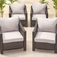 thumbnail image 2 of Noble House 23.50" x 27.00" Gray Rectangle Chair Outdoor Seating Cushions (4 Pack), 2 of 9