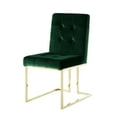 thumbnail image 3 of Karl Hunter Green/Gold Velvet Dining Chairs, Pack of 2 - Button Tufted, Armless, Gold Frame, 3 of 9