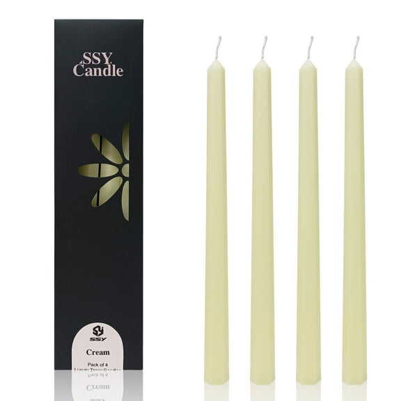 XINAOBAOLUO 11.8 inch LUXURY White Taper Candles Dripless scented Candles Christmas Candles Sticks Pack of 4