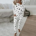 thumbnail image 4 of Ensemble de Pyjamas Imprimé Étoile Col Élastique Taille pour Femmes Ensemble de Nuit pour Dormir, 4 of 8
