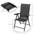 thumbnail image 3 of Outsunny Ensemble de 2 Chaises Pliantes d'Extérieur en Osier avec Dossier Réglable, 3 of 10