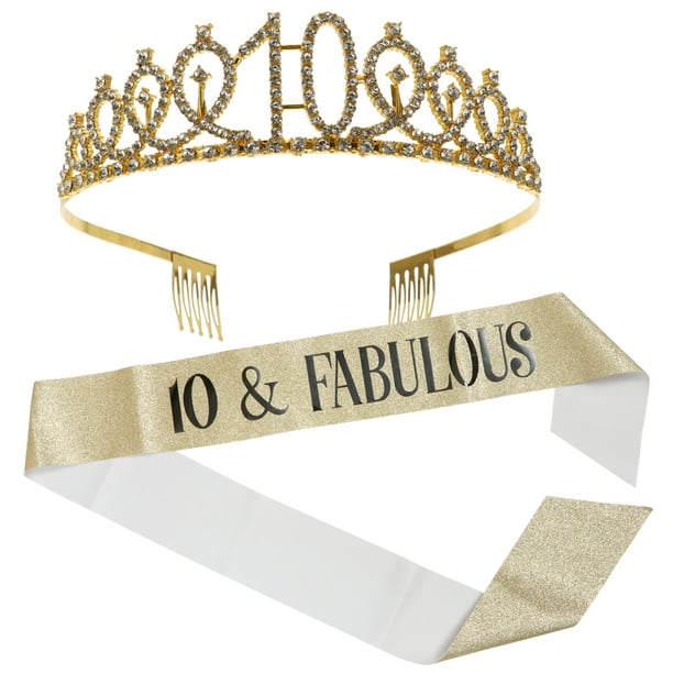 1 juego de peineta para el cabello con corona de diamantes de imitación y cinta de etiqueta para decorar la cabeza.
