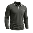 thumbnail image 3 of LIaqionyy Mens Shirts Quarter Zip Casual Classic Lightweight Long Sleeve Fashion Golf Collared Shirt with Pocket, 3 of 6