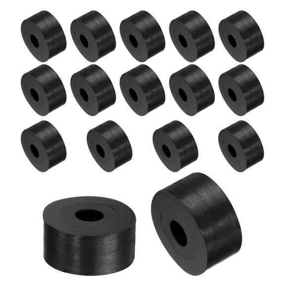 16 Packs Rubber Spacers 20mm OD, 6mm ID, 10mm Height Round Anti Vibration Spacer Thick Rubber Washers