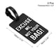 thumbnail image 2 of Equipaje Etiqueta, PVC Identificador Tarjeta Soporte Etiqueta, Disculpe Yo, No Tu Bolsa Patrón Viaje Bolso Etiqueta con Ajustable Correa para Equipaje Maleta, Negro 2 Paquete, 2 of 5