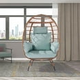 thumbnail image 2 of KOSSMAI Wicker Fabric Upholstered Patio Egg Chair, 2 of 4