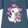 thumbnail image 3 of Instant Message - Ice Cream Dinosaur - Toddler & Youth Girls Fleece Dress, 3 of 6