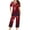 Red, variant on Tnhcen Soft Festive Women's 2-Piece Pajamas Set Christmas Print Short Sleeve Capri Pants with Pockets Nightwear Lounge Homewear S-3XL