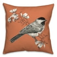 thumbnail image 2 of Creative Products Chickadee Bird with Flowers on Orange 20x20 Indoor / Outdoor Pillow, 2 of 3