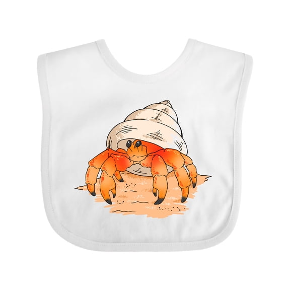 Inktastic Cute Hermit Crab on Beach Boys or Girls Baby Bib