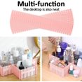 thumbnail image 5 of Trianu 4Pcs Plastic Drawer Divider Household Necessities Storage Sub-Grid Finishing Shelves for Home Tidy Closet Stationary Socks Underwear Scarves Organizer, 12.75*2.75 inch, Pink, 5 of 8