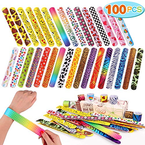 Toyssa Toyssa 100 PCS Slap Bracelets Party Favors with Colorful