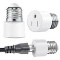 thumbnail image 1 of E26/E27 Enchufe de luz de 3 clavijas a adaptador de enchufe, tornillo polarizado en toma de corriente para enchufe de luz, 1 of 8