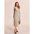 thumbnail image 5 of Women Summer Dresses Deep V Neck Polka Dot Prined Splice Lace Dress Elegant for Party Color S, 5 of 9