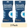(2 pack) Breath Savers Peppermint Flavored Sugar Free Breath Mints, Rolls 0.75 oz, 8 Count