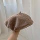 thumbnail image 3 of Boina de lana para mujer, gorro de pintor, boina de lana de color liso, otoño/invierno, 3 of 7