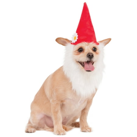 Pet Garden Gnome Troll Dwarf Dog Cat Costume Hat With Beard