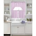 thumbnail image 3 of Pink Grid Swag Curtains for Living Room/Bedroom Windows, Checkered Plaid Gingham Lattice Trellis Print Kitchen Curtains and Valances Set 36 Inch Length, Light Filtering Swags Valance Curtain Panels, 3 of 5