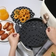thumbnail image 2 of Shoreew Air Fryer Liners Silicone Baking Tray Pad Non-Stick Round Reusable Mats Heat Resistant Steamer Liners for Kitchen Baking, 2 of 7
