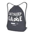 thumbnail image 3 of XMXT Waterproof Gym Bag, Game Slogan Print Gray Drawstring Backpack for Men, s Gray, 3 of 8