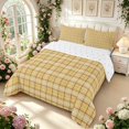 thumbnail image 2 of Manfei Vintage Grid Full Size Comforter Sets,Modern Check Bedding Comforter Set,Yellow Brown,Reversible,3pcs,1 Comforter and 2 Pillowcases,3pcs,1 Comforter and 2 Pillowcases, 2 of 7