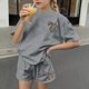 thumbnail image 5 of Vestido de Verano con Mangas Niños Verano Ocio Cuello Redondo Mangas Cortas Y Pantalones Cortos Dos Piezas para Niños Lindo Conjunto de Verano, 5 of 6