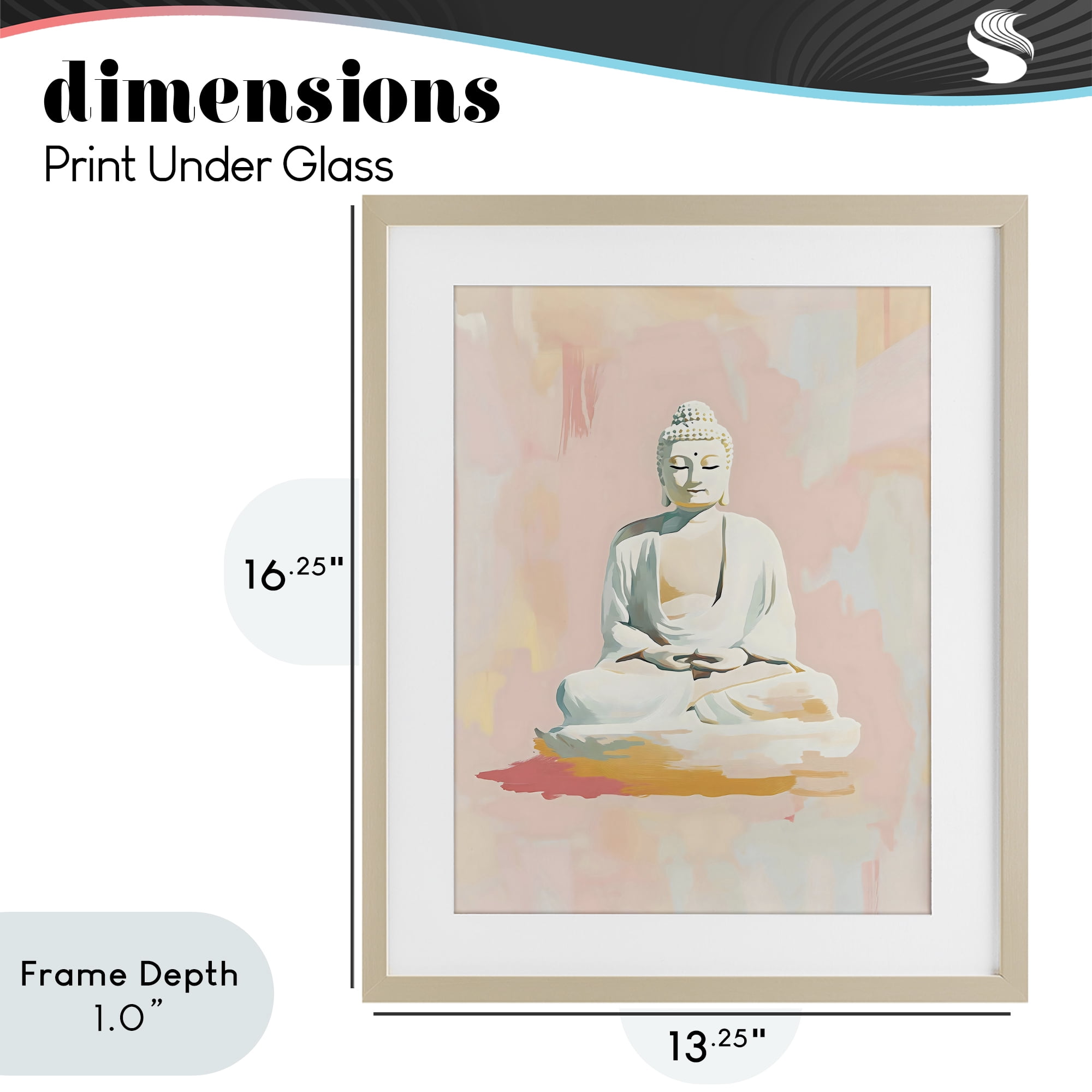 Stupell Industries Pastel Buddha In Quiet Meditation Birch Framed Print Under Glass, design by The Prints Vibe