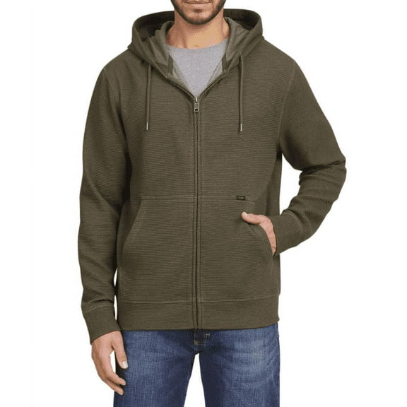 Lee Men's Full Zip Textured Hoodie Olive 3XL