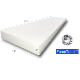 High Density Upholstery Foam Cushion 4x 24x 80 (52ILD) Ultra Firm  Couch Cushion Replacement, Foam Padding (White) by Ritchie Foam & Mattress