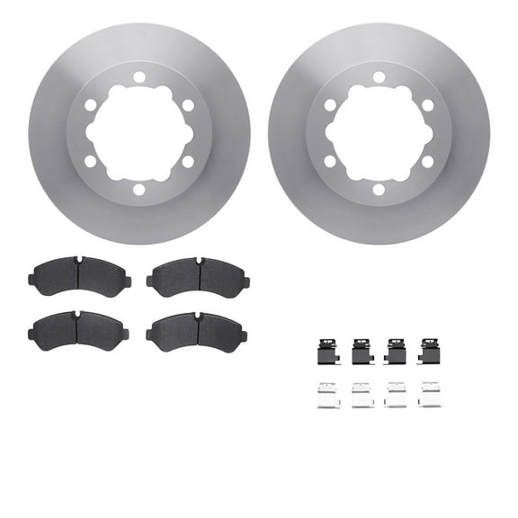 Dynamic Friction Company Rear Brake Rotors with 5000 Advanced Brake Pads includes Hardware 6512-63499