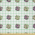 thumbnail image 2 of Ambesonne Hydrangea Fabric by the Yard Microfiber, Circular Colorful Flowers, 1 Yard, Pale Purple Yellow and Grey, 2 of 2