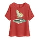 thumbnail image 5 of Vestidos Casuales Para Mujer, Blusas De Mujer De Moda Camisetas estampadas de moda para mujer, blusas casuales de lino holgadas de manga corta con cuello redondo y raglán, 5 of 7