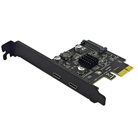 2Port PCIE Card PCI Express 3.0 X1 to Dual USB Expansion Card SATA Power USB3.2 Gen2 10Gbps ASM3142 Chip for Desktop PC