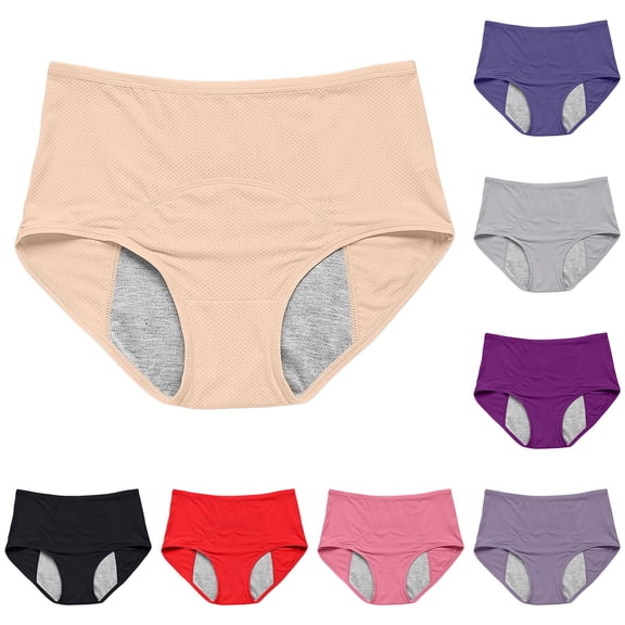 Siminsem Women's Eversoft Cotton Underwear Multipack Tag Free & Breathable Plus Size Ladies Cotton Briefs Soft Stretch Full Coverage Panties for Women,Beige,L