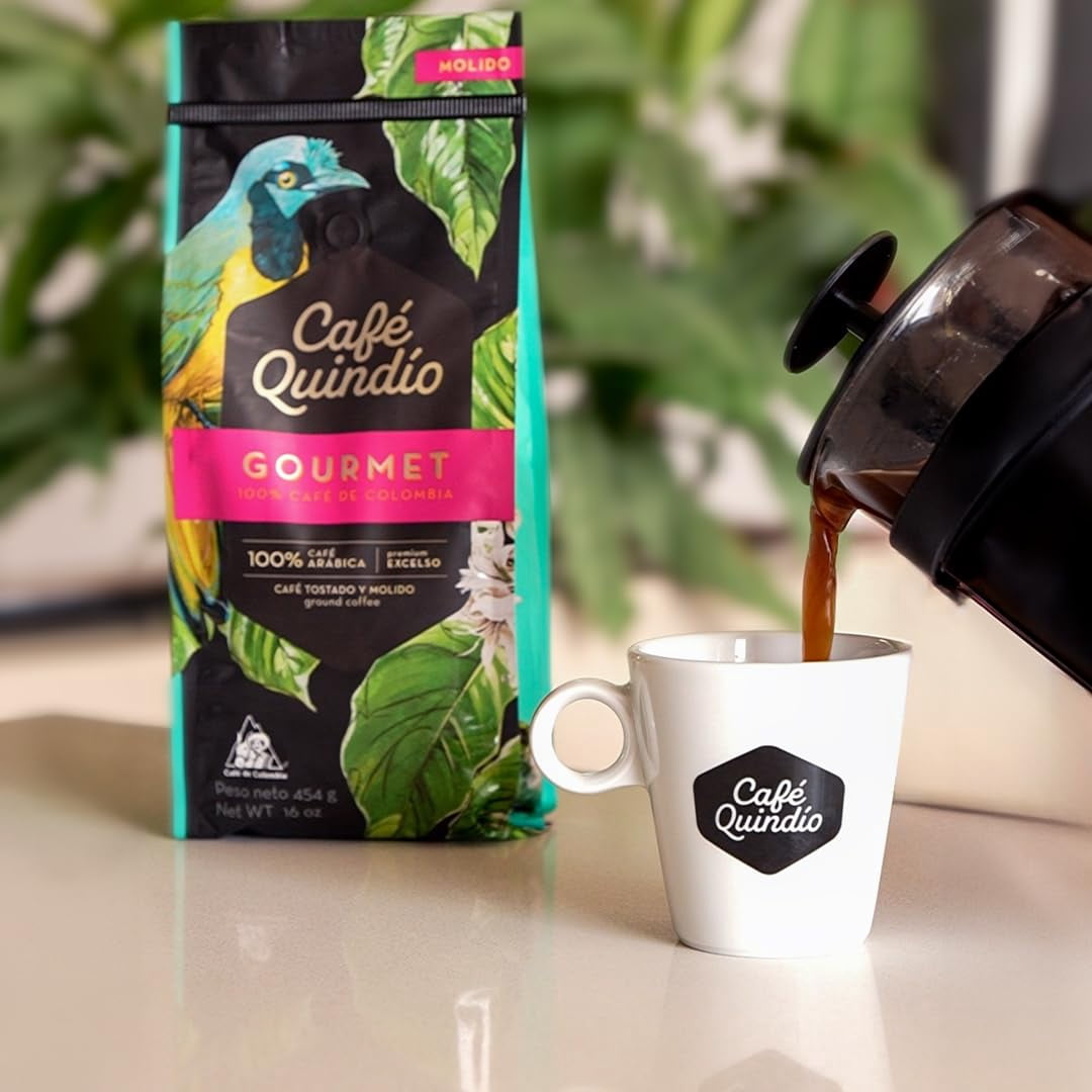 Cafe Quindio Gourmet - Medium Roast 100% Colombian Excelso Ground Arabica Coffee - 12 Ounce Bag (Pack of 3)